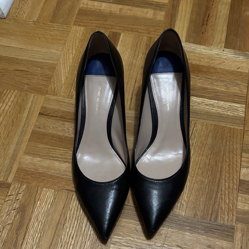 Stuart Weitzman Black Leather Heels